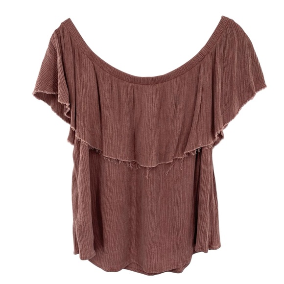 Urban Outfitters Ecote Off The Shoulder Mauve Top - Picture 7 of 9